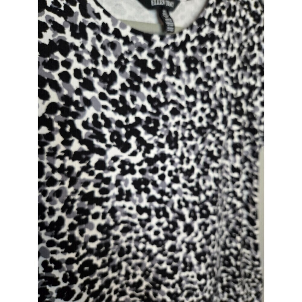 Ellen Tracy Women's Pima Cotton Triumph Gray Animal Print Dress Size Large - Picture 3 of 8